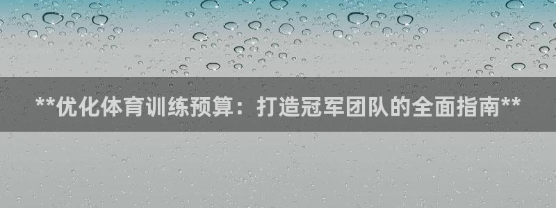 尊龙AG旗舰厅app下载：**优化体育训练预算：打造